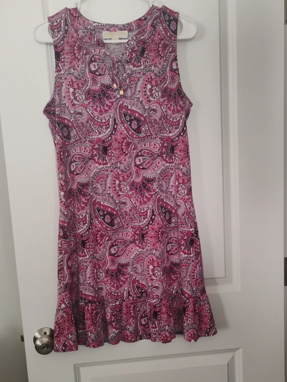 Sleeveless Paisley Pink Shift Dress